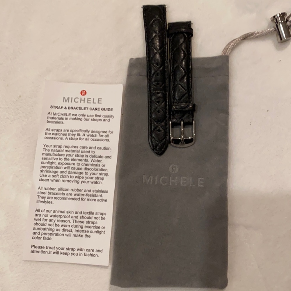 Michele Black Leather Band